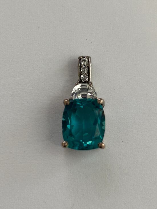 Chuck Clemency Jewelry - Chuck Clemency Sterling Silver Blue Gemstone Pendant